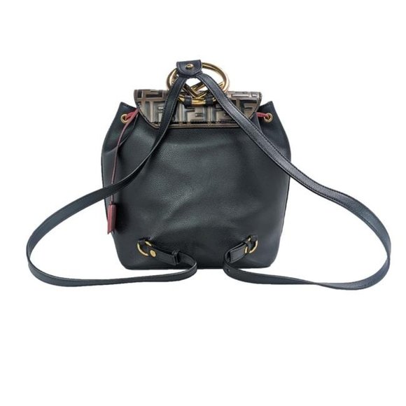 SOLDFendi Zucca Black, Brown, Red Leather Backpack - Picture 2 of 7